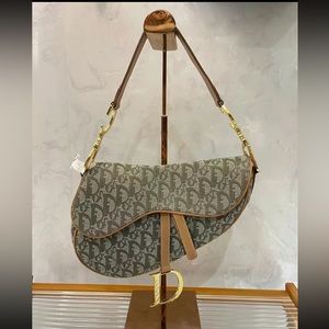 DIOR vintage canvas saddle bag